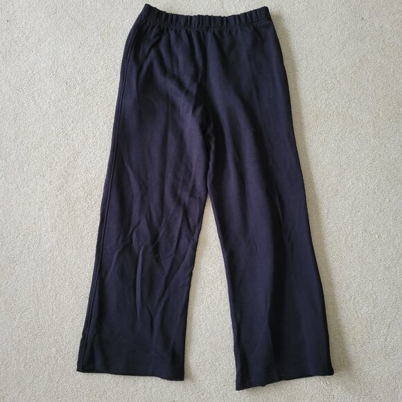 Pact Black Wide Leg Loopback Sweatpants - Picture 2 of 4